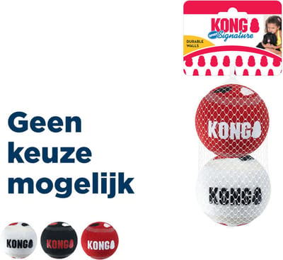 KONG Signature Speelballen L - steviger dan tennisballen - niet schurend materiaal - speelbal voor honden - 2 stuks