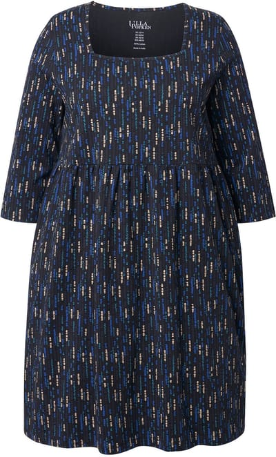 Ulla Popken - Dames - Longshirt A-lijn tuniekhals 3/4-mouwen - Zwart - Maat 58+