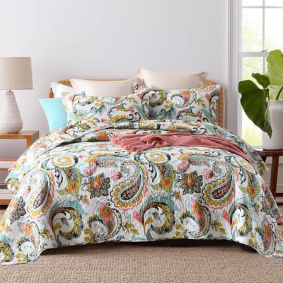 Allecto - Sprei - Katoen - Omkeerbaar - Wit - Bedsprei - Voor tweepersoonsbed - Quilt met kussenslopen