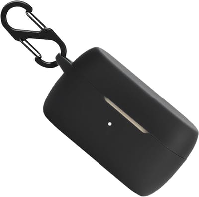 Schokbestendige Silicone Hoes voor Draadloze Oordopjes met Sleutelhanger - Bescherming en Skin voor Jabra Elite 3 en Elite 2 (Zwart)
