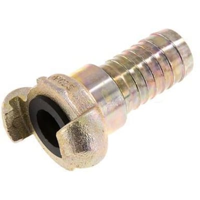 Gietijzer DN 19 DIN 3489 Compressor Klauwkoppeling met 25 mm Slangpilaar Draaibaar