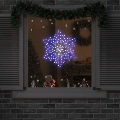 vidaXL - Kerst - sneeuwvlok - 156 - LED's - Blauw - 55,5 - x - 55,5 - x - 0,75 - cm - PVC