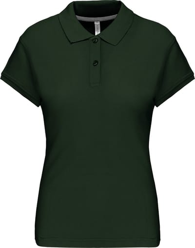 Damespolo korte mouwen met knopen merk Kariban Forest Green - 3XL