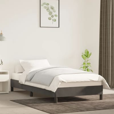 vidaXL - Bedframe - zonder - matras - 90x190 - cm - fluweel - donkergrijs