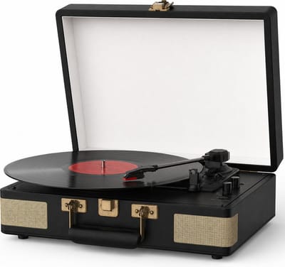 Platenspeler met Bluetooth - 3 snelheden - ingebouwde luidsprekers - voor vinyl platen