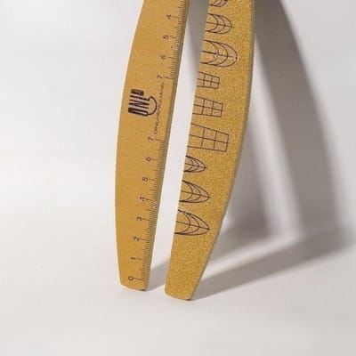 100/180 Korrel Slijtvast, Dubbelzijdig met Liniaal Schaal Nagelvijlen Schuurpapier Manicure Tool En Nagel Polijstvijlen Geschikt 2pcs gember