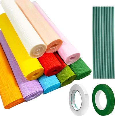 Kleurrijk Crepepapier in 10 Kleuren - 25 x 250 cm voor Valentijnsdag, Bloemen en DIY Knutselen