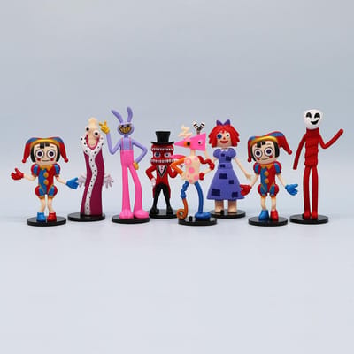 8 Stijlen Circus Beeldjes Konijn Clown Actiefiguren Cartoon Accessoires Taart Decoraties Verjaardag Vakantie Cadeaus rood