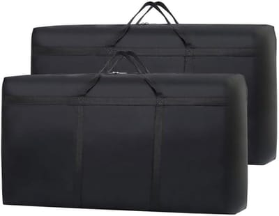 Ruime Opbergzakken Set van 2, 180 Liter, Vouwbare Kledingopbergzakken met Handvat, Ideaal voor Dekbedden en Kleding, 100 x 58 x 28 cm, Zwart