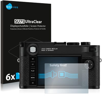 Savvies - Screenprotector voor Leica M10 / M10-P / Q2 - Folie Beschermfolie transparant 6 Stuks