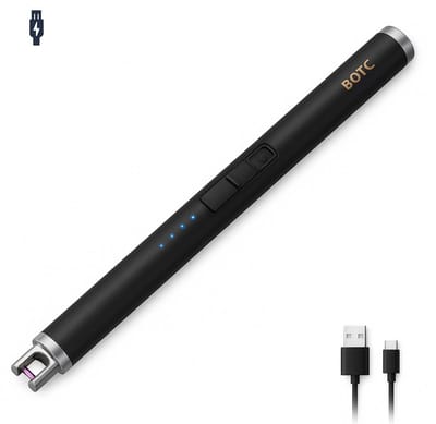 Elektrische aansteker - USB oplaadbaar - Oplaadbaar met USB kabel - Windproof - BBQ - Kaarsen - Zwart