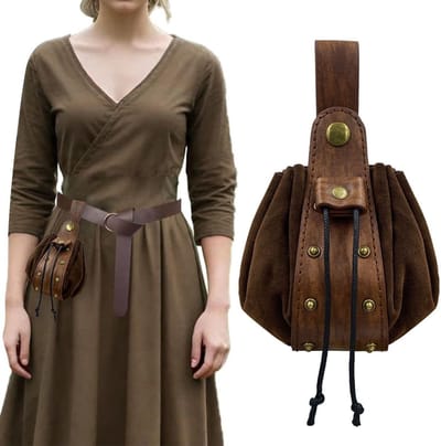 Retro Cordelstring Spool Bag, Draagbare Tail Box voor Munten, Ideaal voor Rollenspellen en Accessoires