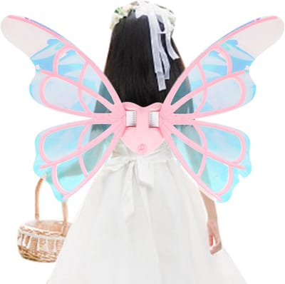 Elektrische Vleugels - Verlichte Vleugels - Kinderfeestjes - Muzikale Beweging - 120 cm - Transparant