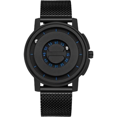 Magnetische Kralen Drijvend Horloge Roestvrijstalen Band 30 Meter Waterdicht Uniek Wijzerontwerp Unisex blauw