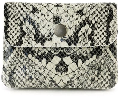 Bear Design Pietje Leren Portemonneetje - Snake Grey