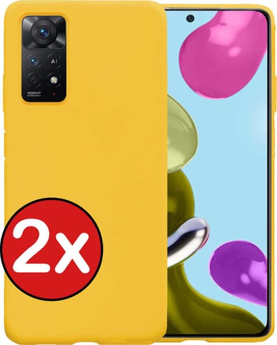 Hoesje - 2 Stuks - Geschikt voor Xiaomi Redmi Note 11 - Sterk & Shockproof - Telefoonhoes - Back Cover - Case Siliconen - Telefoon Hoes - Geel
