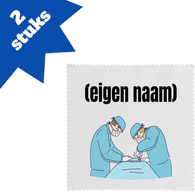 Akyol - chirurgen met eigen naam brillendoekjes - Chirurg - patiënten/doktoren - collega's - verjaardag - afscheidscadeau - geschenk - kado - 17,8 bij 17,8 cm - 2 stuks