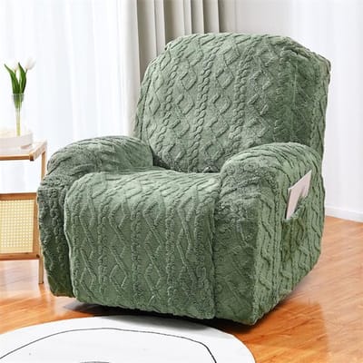 Verdikken Pluche Relaxfauteuil Hoes Zacht Velours Lazy Boy Fauteuilhoezen Winter Warm Antislip Sofa Slipcovers Voor Woonkamer 1 Seat gray