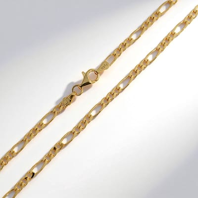 Cavill - Vergulde Zilveren Figaro Ketting - 925 Sterling Zilver - 45 cm - Elegante Dames Ketting met Karabijnsluiting - Tijdloos Sieraad