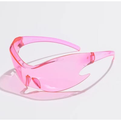 Lunettes de Soleil Sport Punk Y2K de Luxe Lunettes Dames Hommes Masque Unique Monobloc Lunettes de Soleil pour Homme Cyclisme Hip Hop Lunettes Solaires UV400 1PC pink