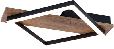 Plafondlamp BEATRIX 12 Watt Matt zwart 1-Lichts Matt zwart - Vierkant