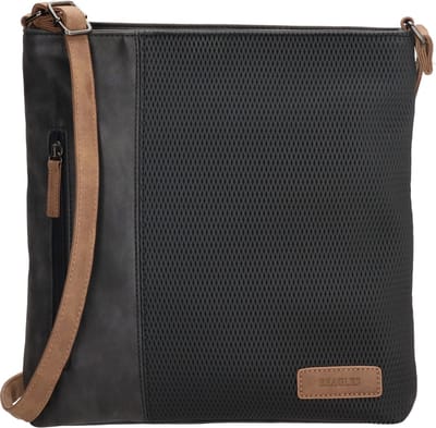 Beagles Brunete Schoudertas Dames - Crossbodytas met verstelbare schouderband - Tas van Imitatieleder met ritssluiting - Zwart