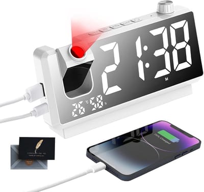 Digitale Projectiewekker met Groot LED-scherm, Temperatuur, Luchtvochtigheid en Snooze