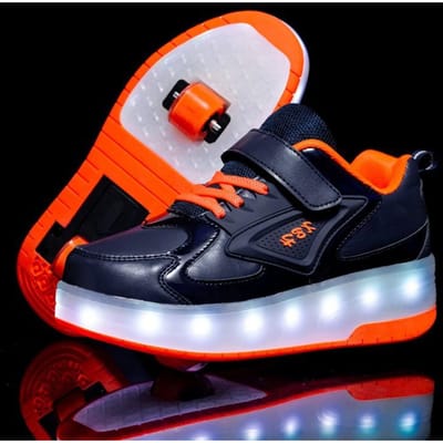 Nouvelles chaussures de course lumineuses pour enfants, chaussures à double roue pour étudiants, garçons et filles, patins à roulettes à ailes 39 red