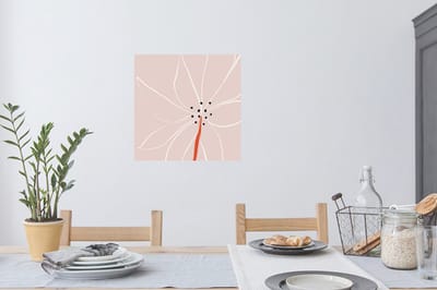 Muurstickers - Sticker Folie - Bloemen - Abstract - Pastel - 80x80 cm - Plakfolie - Muurstickers Kinderkamer - Zelfklevend Behang - Zelfklevend behangpapier - Stickerfolie