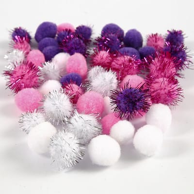 CC Pompons Paarse Harmonie 15-20mm 48 stuks