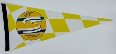 Ayrton Senna - Senna - formule 1 - F1 - Max Verstappen - Senna brazilie- Brazil senna - auto - racen - Vaantje - McLaren motors - motoren - Sportvaantje - Wimpel - Vlag - Pennant - 31*72 cm - Ayrton Senna geel - Redbull - Redbull racing - formula1