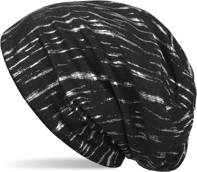 Slouch Longbeanie met Metallic Strepen - Unisex Muts voor volwassenen