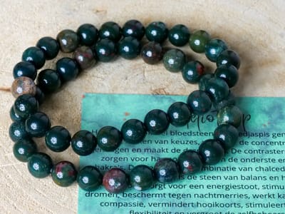 Heliotroop Armband 8mm, edelsteen - Perfect cadeau voor vrouwen en mannen - Inclusief uitleg - Spiritueel - Heliotrope - Concentratie - Kalmerend - Harmonie - Balans - 100% NATUURLIJK