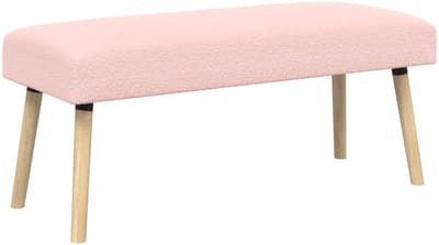 vidaXL - Bank - Effen - Roze - 110 - x - 40 - x - 46 - cm - Bouclé