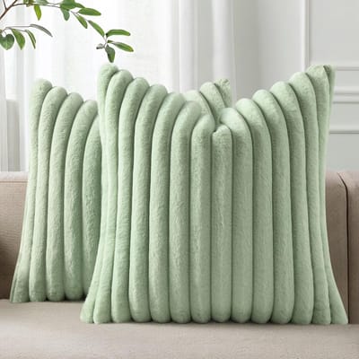 BOTC Kussenhoes 45x45cm - Set van 2 - 100% polyester - effen kleur - Groen