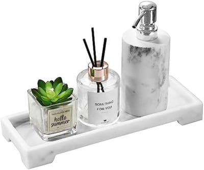 PromoHome Badkamer Organizer Dienblad - Marmeren Design & Multifunctioneel