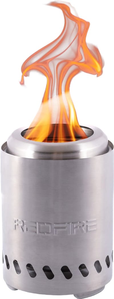 RedFire - Volcano - Small - Roestvrij staal - Tafelhaard - Incl. beschermhoes & protectie mat - Hout & pellet gestookt - Drievoudige verbranding