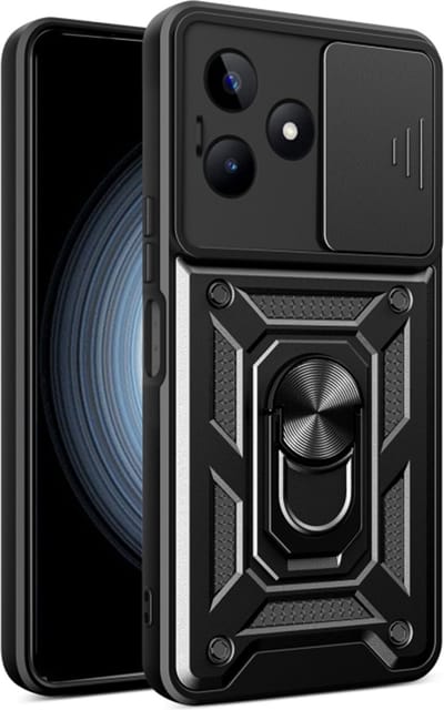 Hoesje geschikt voor Realme C51/Note 50 - Techsuit Camshield Back Cover - Zwart