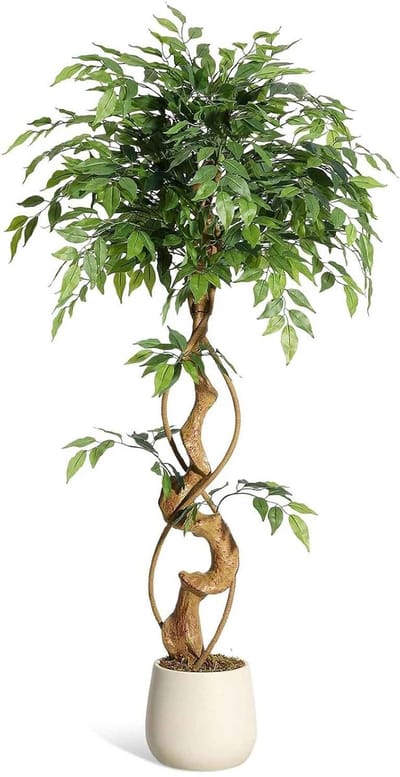 Casa Living Ficus Kunstboom - 120CM Hoog - Realistische Zijden Bladen - Verstelbare Takken - Witte Sierpot - Meer Dan 756 Bladen