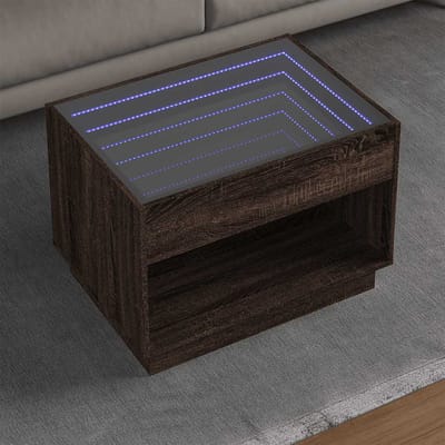 vidaXL - Salontafel - met - Infinity - LED - 70x50x50 - cm - bruin - eikenkleurig
