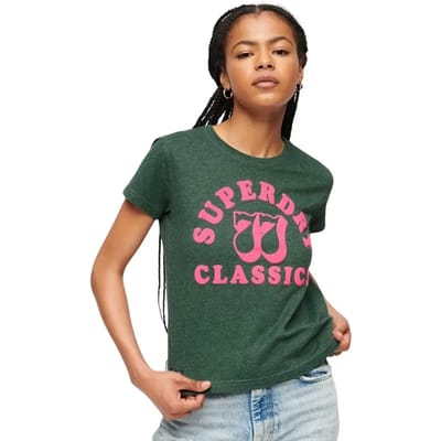 Superdry - Archive Neon T-shirt met grafische print - Dames - T-shirts