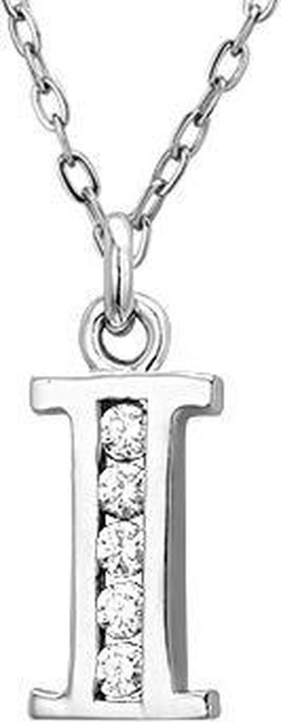 Montebello Ketting Letter I - Zilver Gerhod. - Alfabet - 7x20mm - 45cm