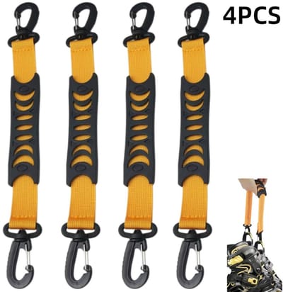 4 stuks-Haakriem - Handvat voor rolschaatsen - Lus voor rolschaatsen - Riem voor skischoenen - Draaghulpmiddel - Geschikt voor rolschaatsen, ijsschaatsen en ijsschaatsen - Geel - 30*2,5 cm