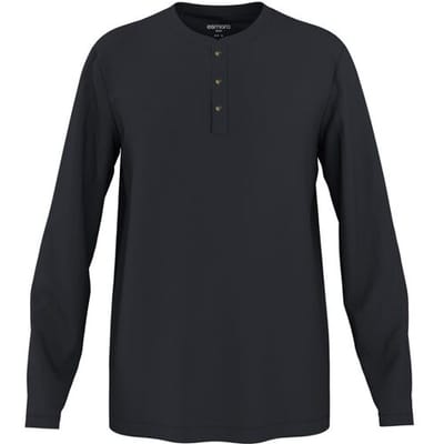 ESMARA MEN Heren longsleeve, met wafelstructuur (zwart, S)
