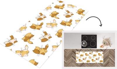 Keukenloper - Loper keuken - Patronen - Kat - Kitten - 120x50 cm - Keukenloper vinyl