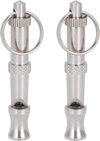 Set van 2 Ultrasonische Hondenfluitjes van RVS, Draagbare Fluitjes voor Hondentraining, Pigeon Training en Dierencommunicatie met Instelbare Frequentie
