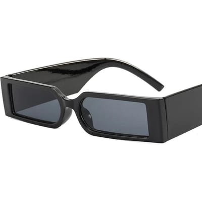 Luxe Rechthoekige Stijlvolle Zonnebril Man Straatstijl Tijdloos Ontwerper Zwarte Glazen Zonneklepjes Klein Montuur Persoonlijkheid UV400 Bescherming Oogbescherming MULTI gray