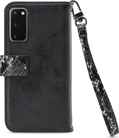 Mobilize - Samsung Galaxy S20 Hoesje - Uitneembare Gelly Wallet Case Slangen Zwart