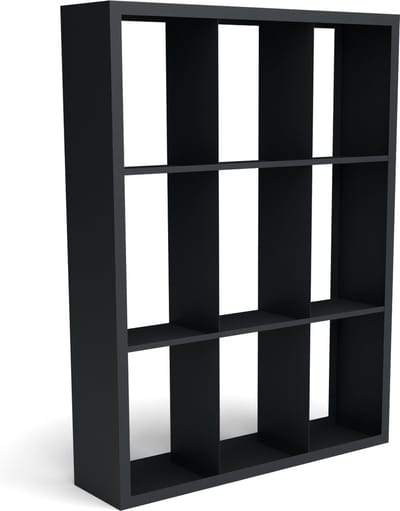 Beltza zwarte houtopslag onderverdeling 9 vakken 1500x385x2000 mm