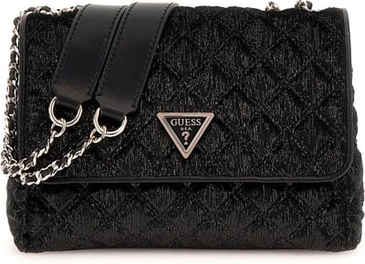 GUESS Schoudertas Giully 2 Compartment Convertible Flap Black Zwart